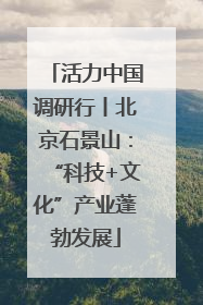 活力中国调研行丨北京石景山：“科技+文化”产业蓬勃发展