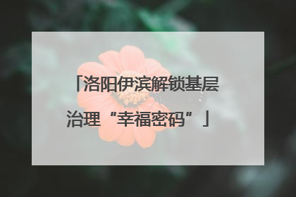 洛阳伊滨解锁基层治理“幸福密码”