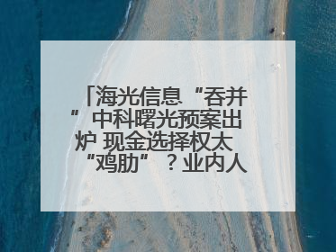 海光信息“吞并”中科曙光预案出炉 现金选择权太“鸡肋”？业内人士：企业不想大量现金流出