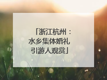 浙江杭州：水乡集体婚礼引游人观赏