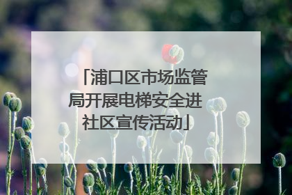浦口区市场监管局开展电梯安全进社区宣传活动