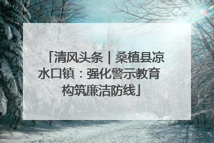清风头条｜桑植县凉水口镇：强化警示教育 构筑廉洁防线