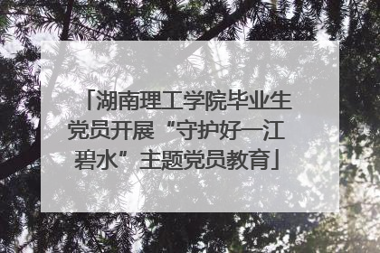 湖南理工学院毕业生党员开展“守护好一江碧水”主题党员教育