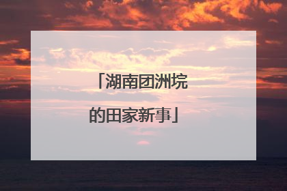 湖南团洲垸的田家新事