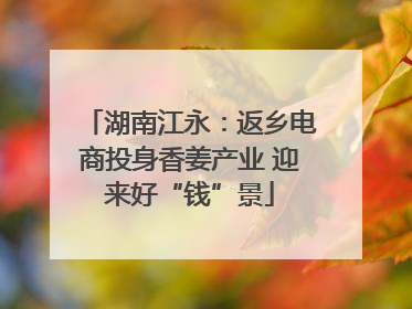 湖南江永：返乡电商投身香姜产业 迎来好“钱”景