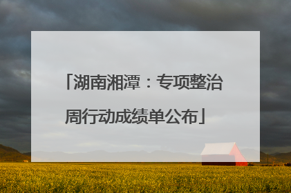 湖南湘潭：专项整治周行动成绩单公布