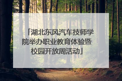 湖北东风汽车技师学院举办职业教育体验暨校园开放周活动