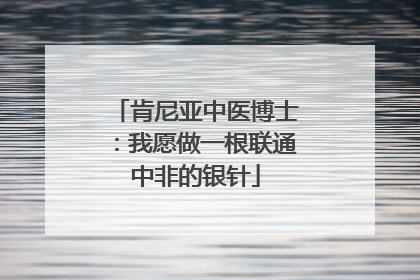 肯尼亚中医博士：我愿做一根联通中非的银针