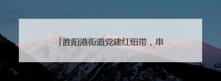 胜阳港街道党建红纽带，串起商居共治 “烟火圈”