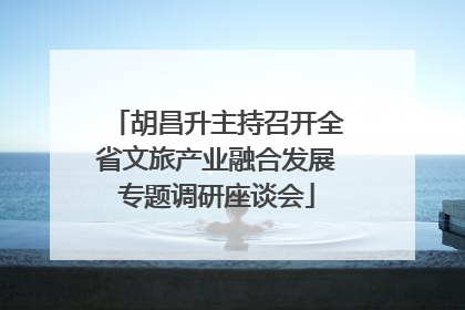 胡昌升主持召开全省文旅产业融合发展专题调研座谈会