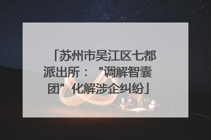 苏州市吴江区七都派出所：“调解智囊团”化解涉企纠纷