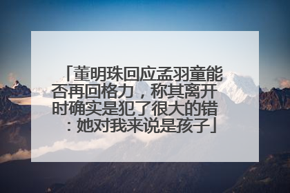 董明珠回应孟羽童能否再回格力，称其离开时确实是犯了很大的错：她对我来说是孩子