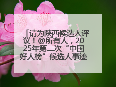 请为陕西候选人评议！@所有人，2025年第二次“中国好人榜”候选人事迹展示评议开始