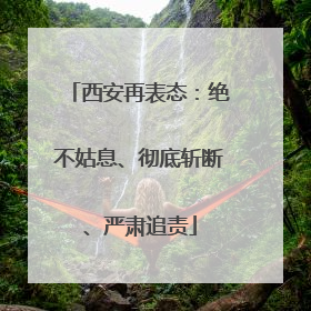 西安再表态：绝不姑息、彻底斩断、严肃追责