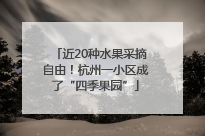 近20种水果采摘自由！杭州一小区成了“四季果园”