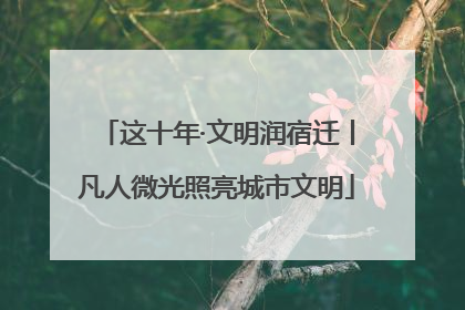这十年·文明润宿迁丨凡人微光照亮城市文明