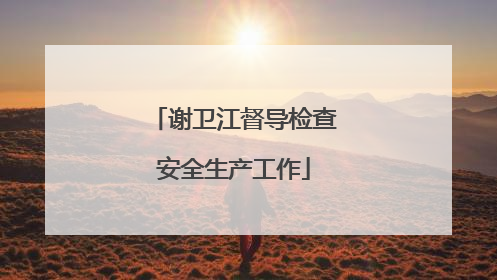 谢卫江督导检查安全生产工作