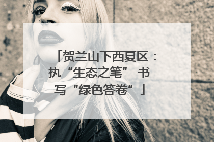 贺兰山下西夏区：执“生态之笔” 书写“绿色答卷”