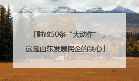 财政50条“大动作”，这是山东发展民企的决心