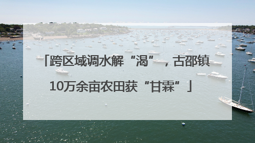 跨区域调水解“渴”，古邵镇10万余亩农田获“甘霖”