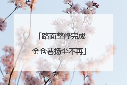 路面整修完成 金仓巷扬尘不再
