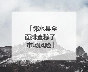 邻水县全面排查粽子市场风险