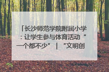 长沙师范学院附属小学：让学生参与体育活动“一个都不少”｜“文明创建耀三湘”专栏