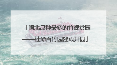 闽北品种最多的竹观赏园——杜潭百竹园建成开园