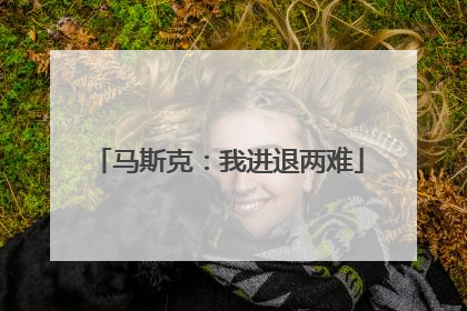 马斯克：我进退两难