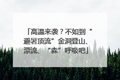 高温来袭？不如到“避暑顶流”金洞登山、漂流、“森”呼吸吧