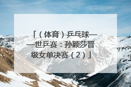 （体育）乒乓球——世乒赛：孙颖莎晋级女单决赛（2）