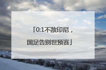 0:1不敌印尼，国足告别世预赛