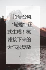 1号台风“蝴蝶”正式生成！杭州接下来的天气很复杂