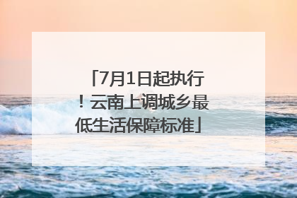 7月1日起执行！云南上调城乡最低生活保障标准