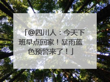 @四川人：今天下班早点回家！暴雨蓝色预警来了！